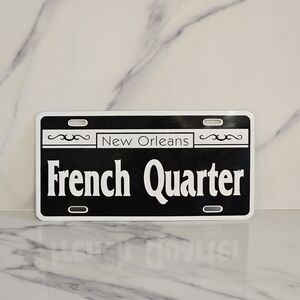 Nola Black and White French Quarter Sign